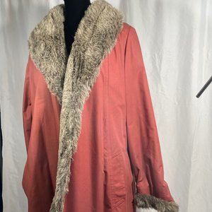 Vintage Fur Collarded Trench Coat
